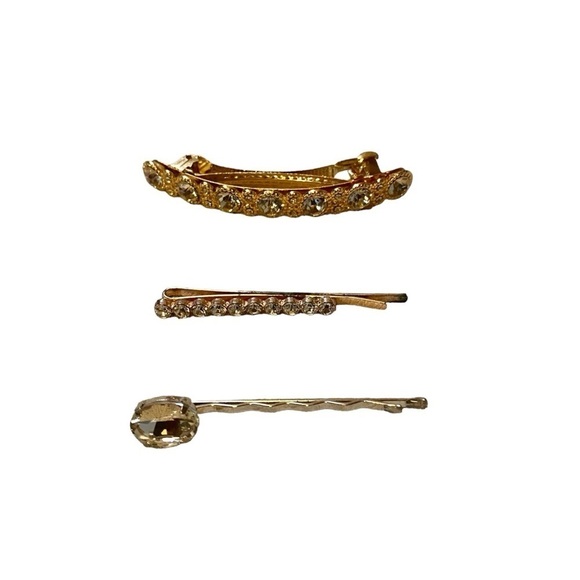 Vintage Accessories - Hairpins Vintage Gold-plated Crystal Bundle Lot 3